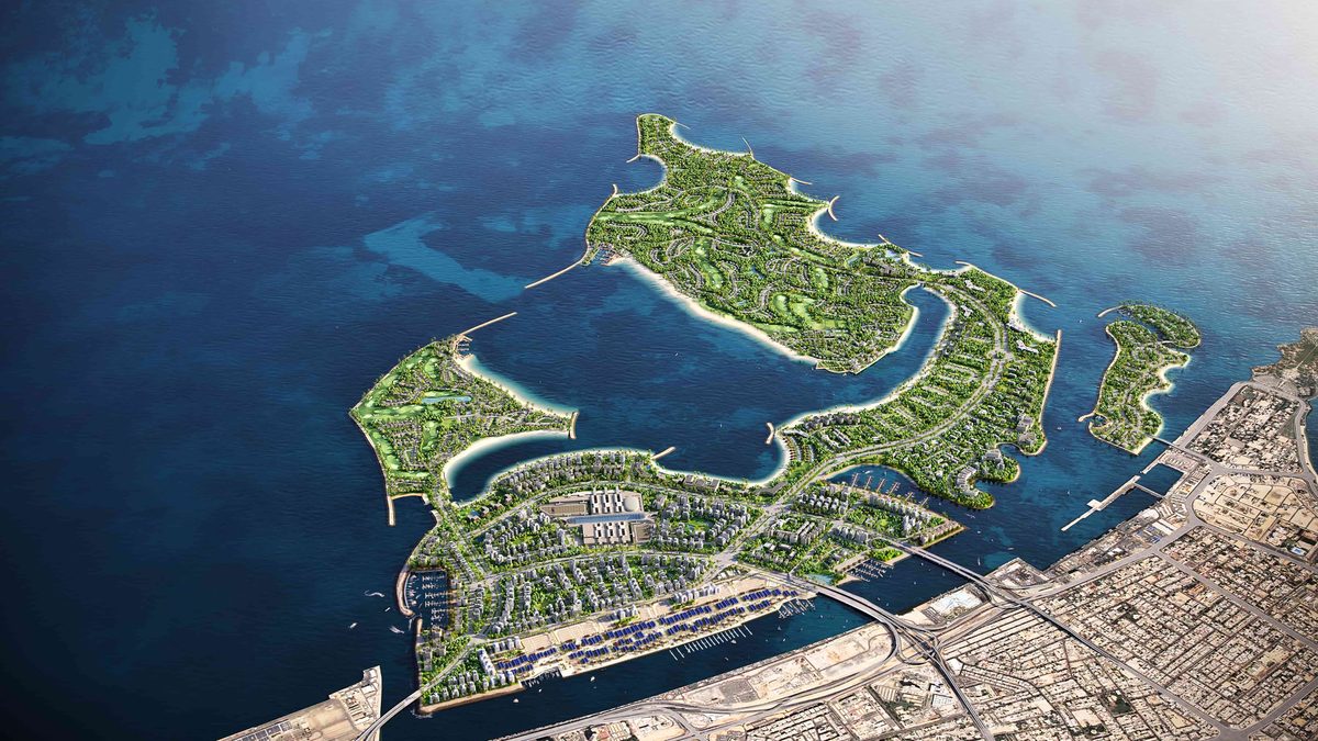 Dubai Islands from the air