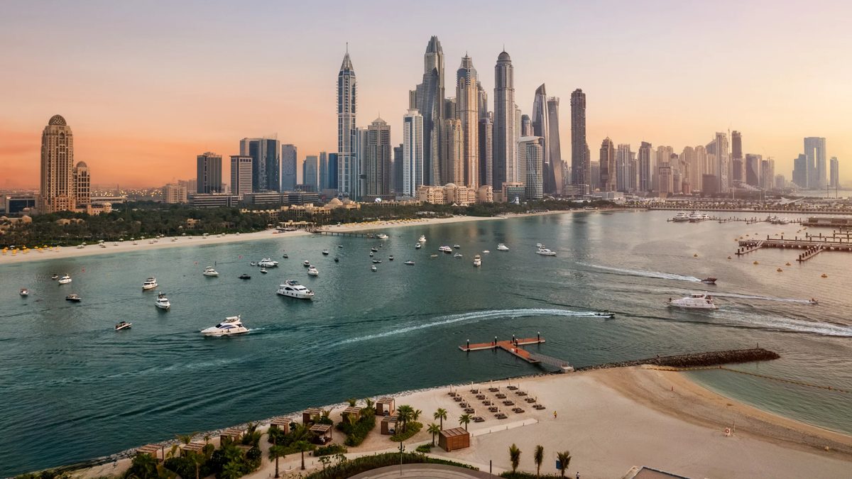 Dubai Marina towers above the beach